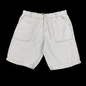 Old Navy Shorts Men 38 (ACTUAL 37) Beige Linen Pockets Bermuda Surplus Y2K VTG